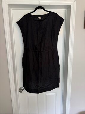 Eileen Fisher Renew Black Organic Linen Dress